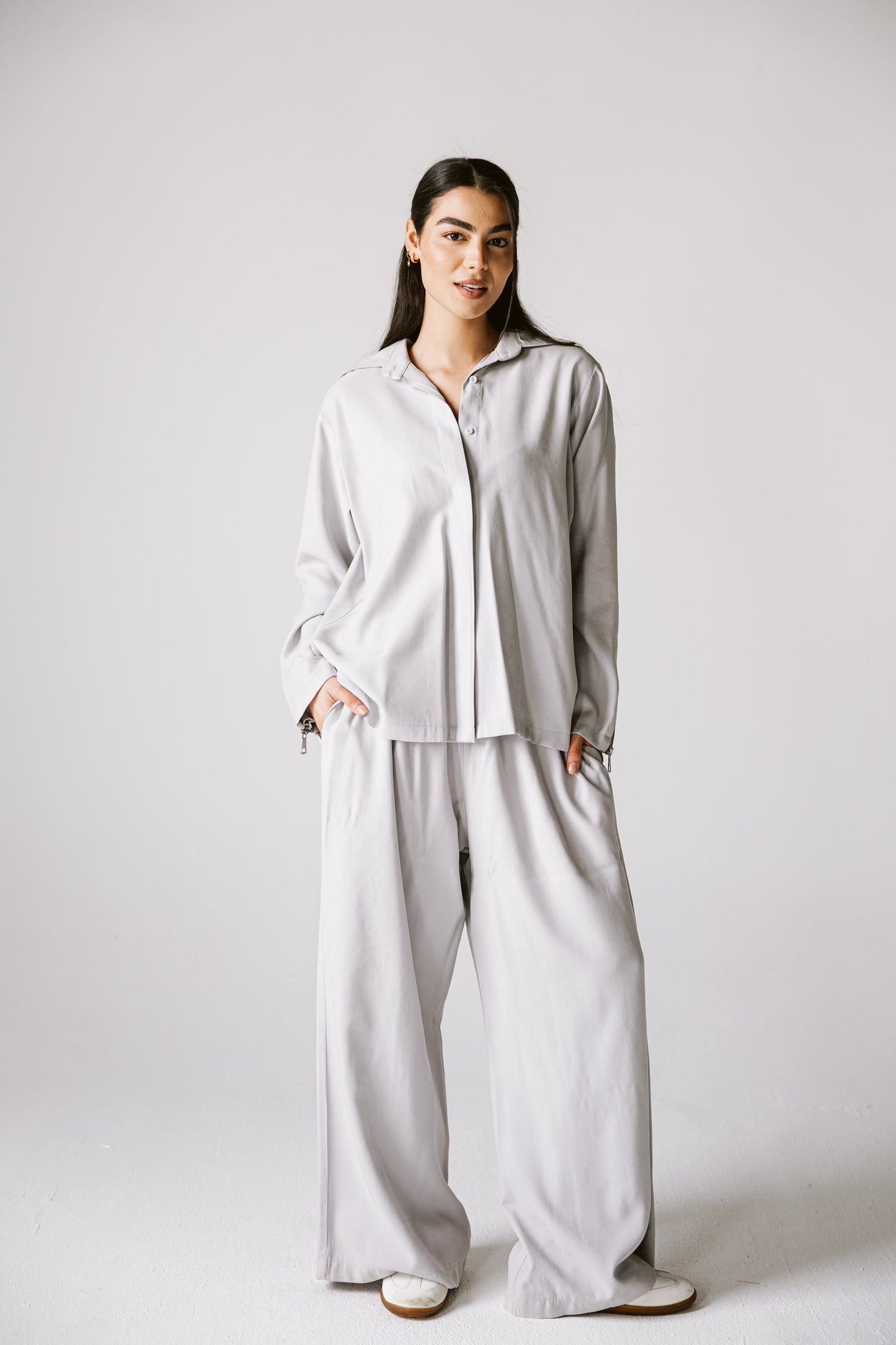 Back Zip Set In Gray