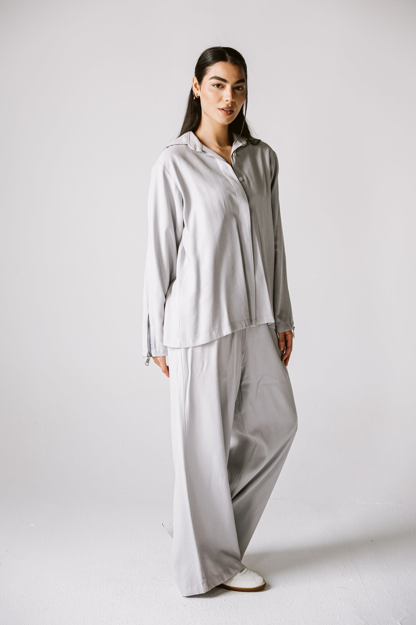 Back Zip Set In Gray