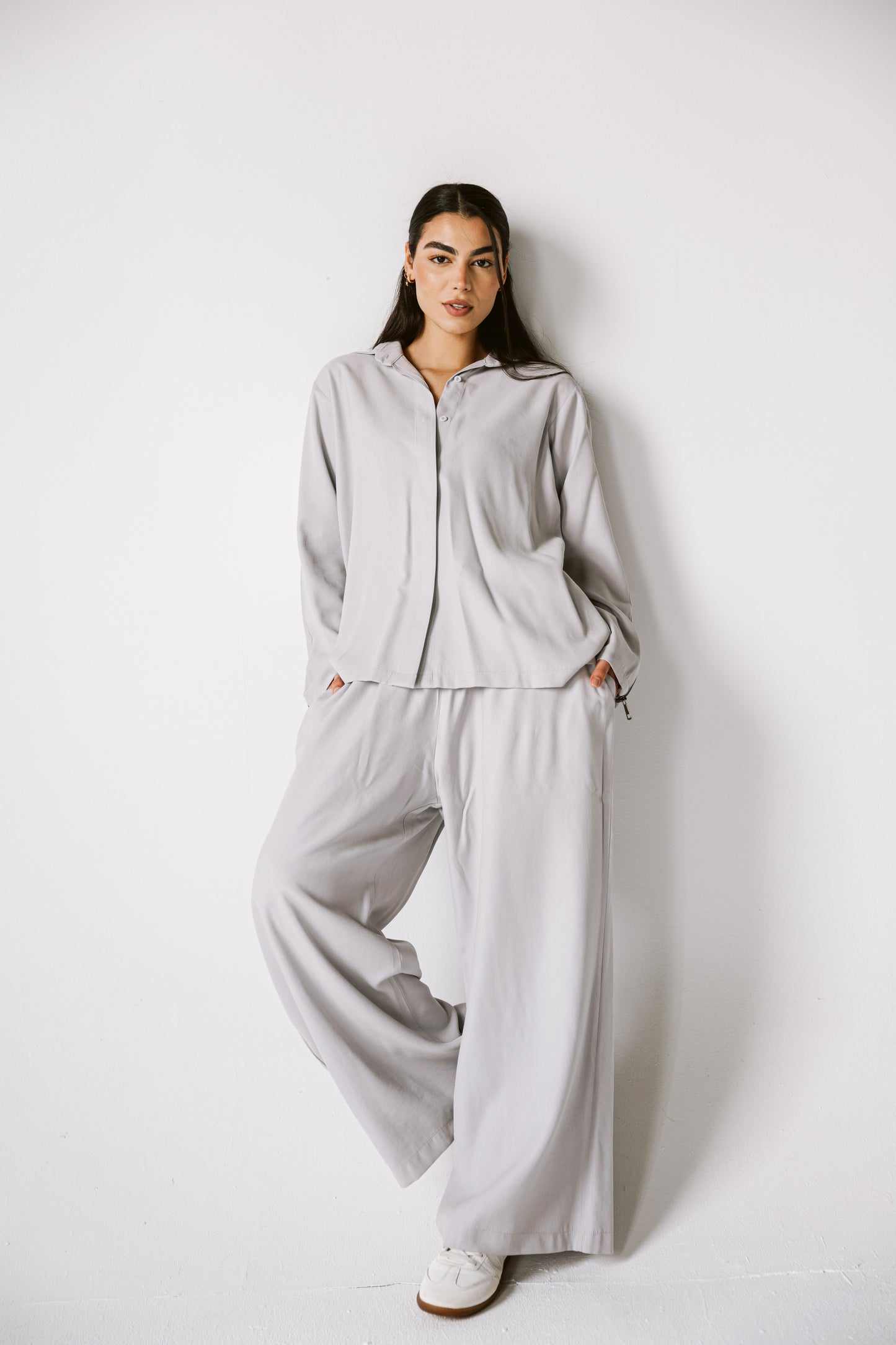 Back Zip Set In Gray