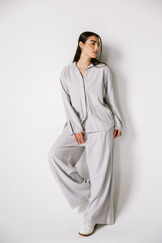 Back Zip Set In Gray