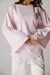 Waist Tie Top In Baby rose