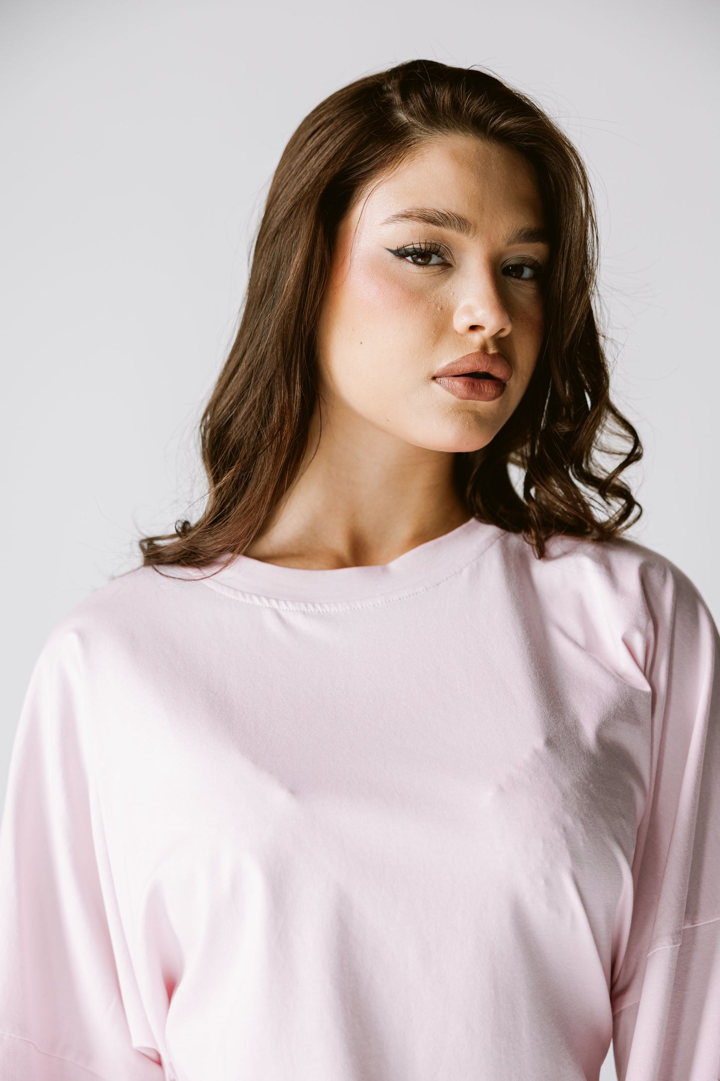 Waist Tie Top In Baby rose