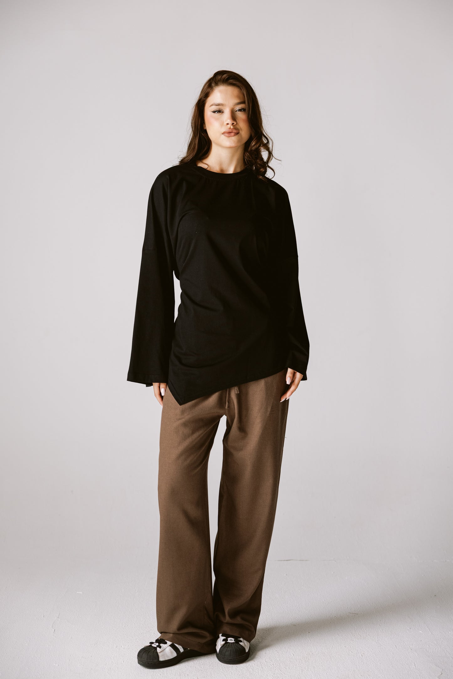 Pure linen pants IN Brown