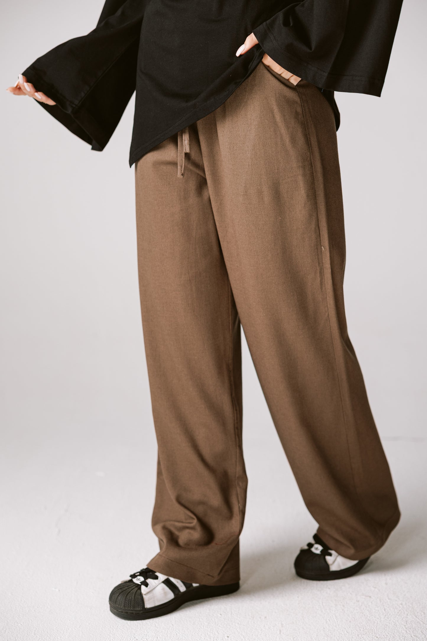 Pure linen pants IN Brown