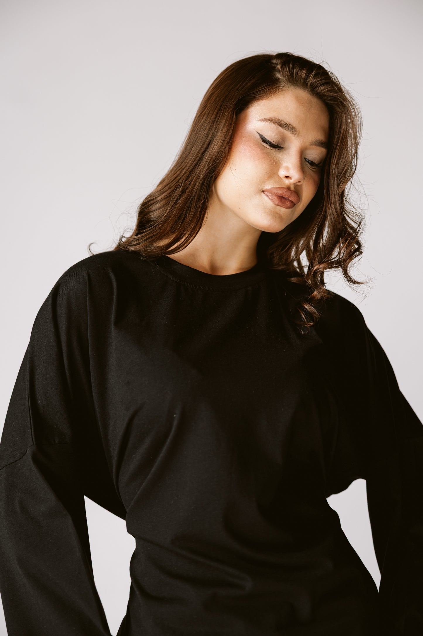 Waist Tie Top In Black