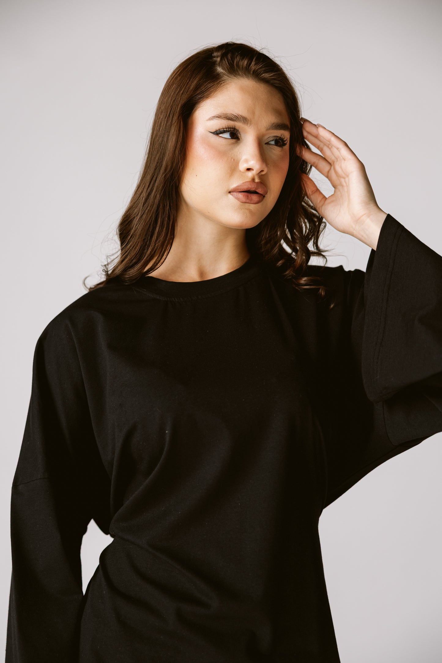 Waist Tie Top In Black