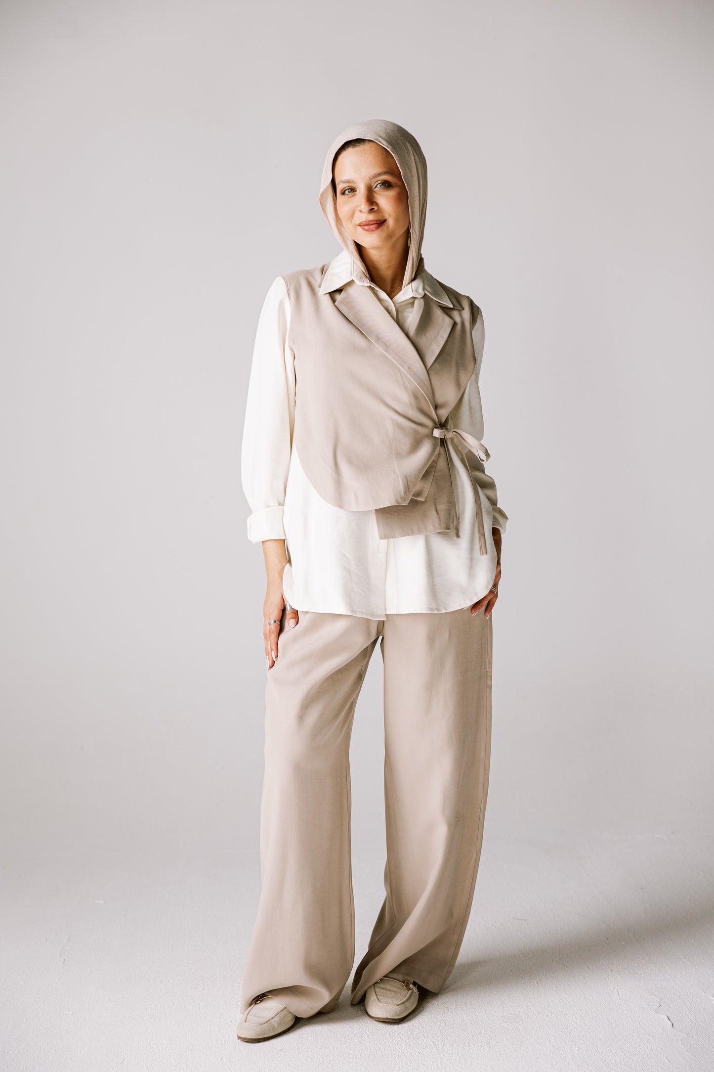 Layered Blazer Set In off white
