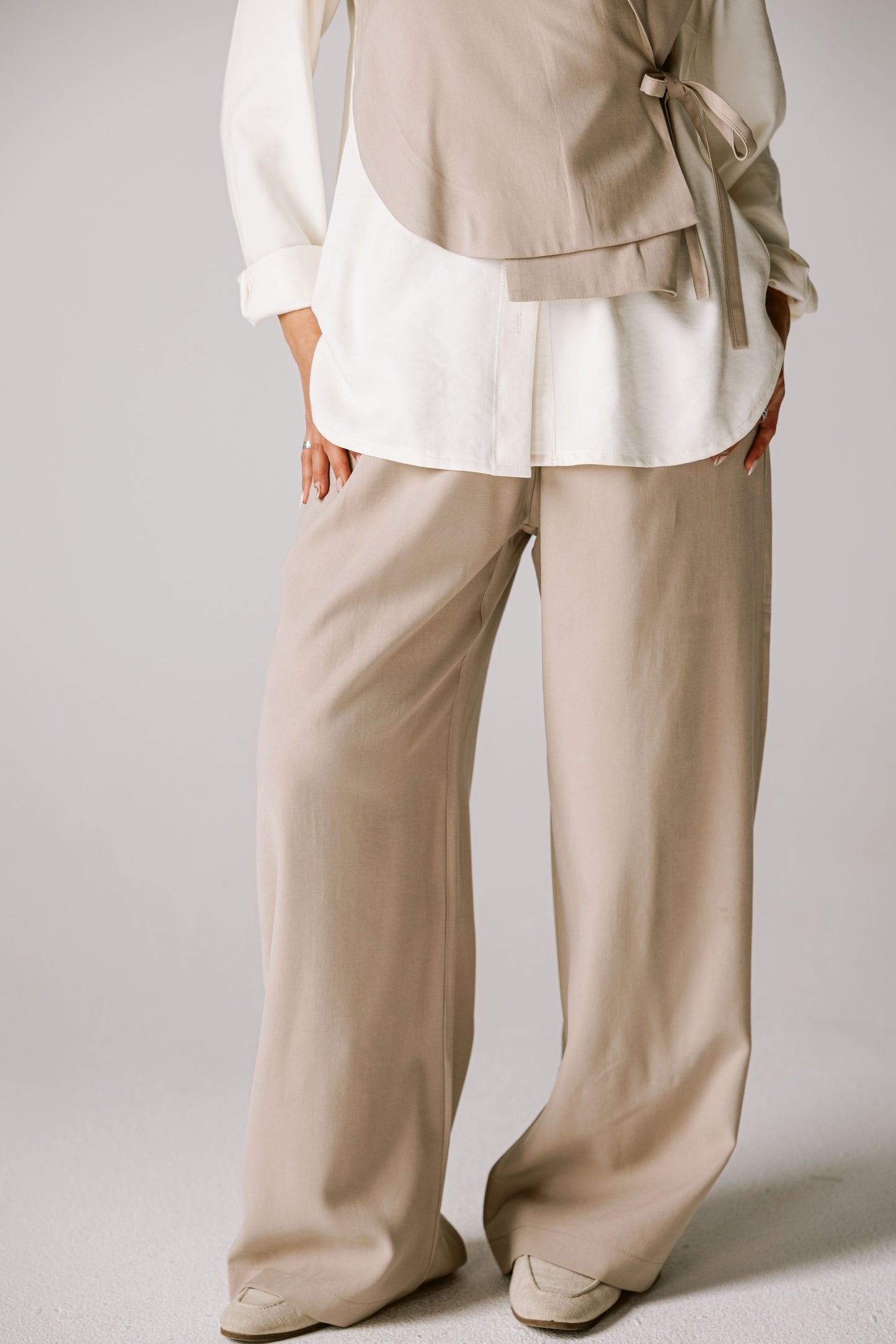 Layered Blazer Set In off white