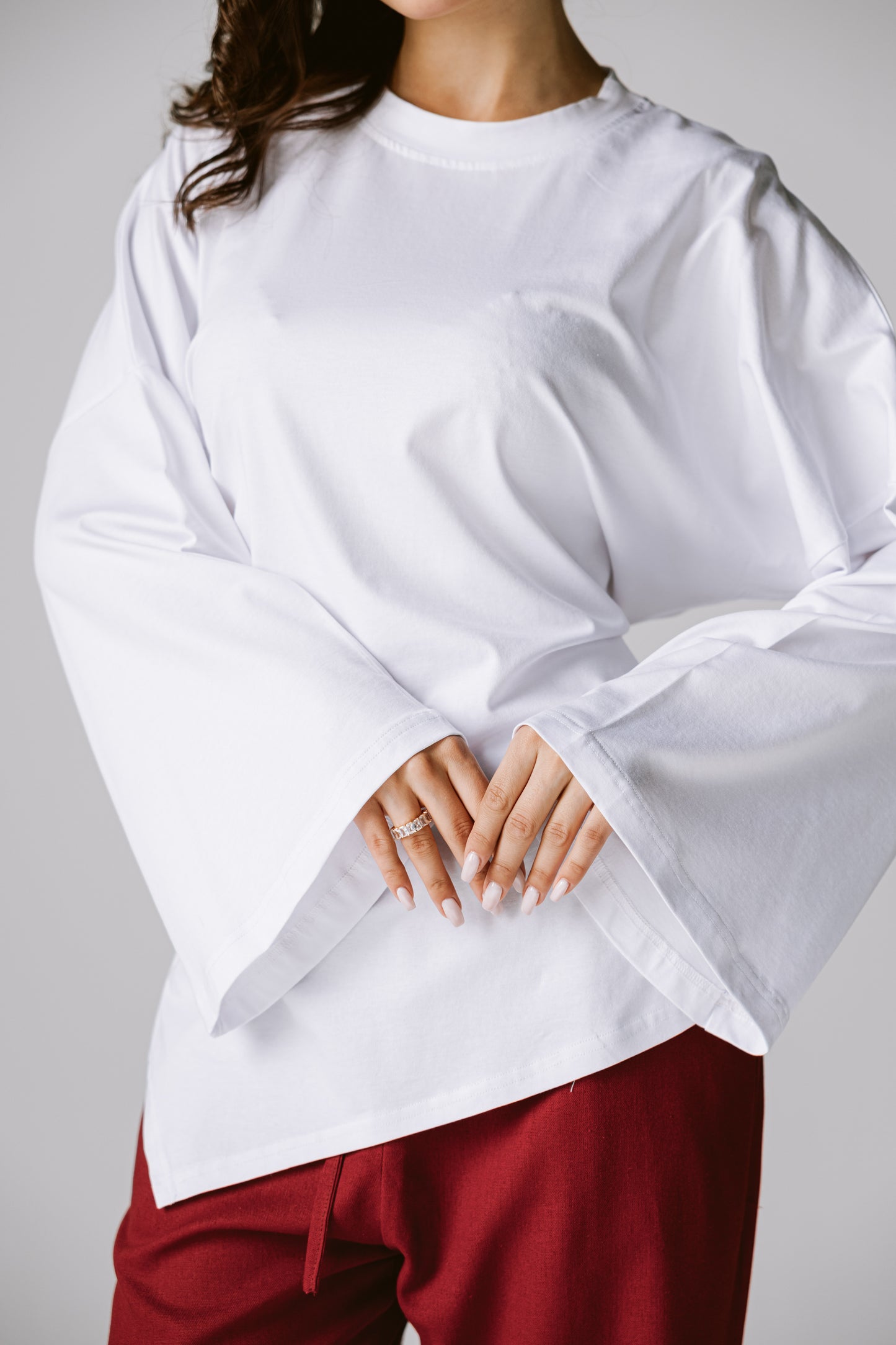 Waist Tie Top In white