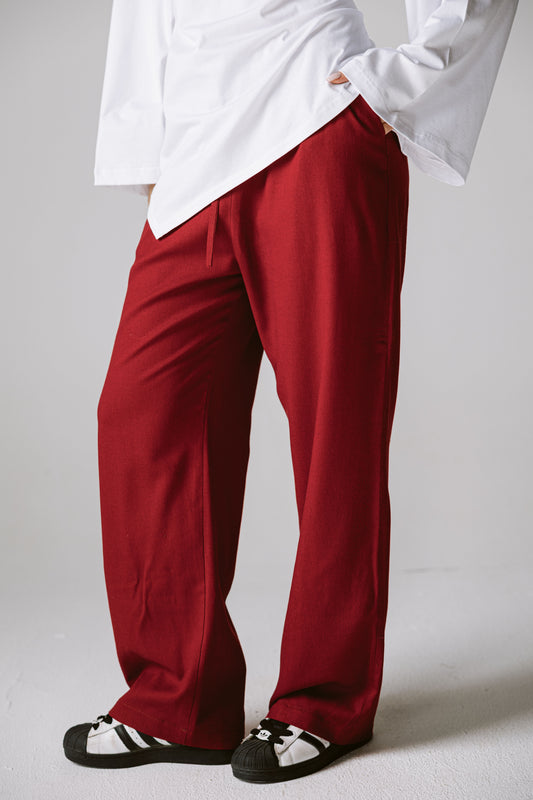 Pure linen pants IN Burgundy