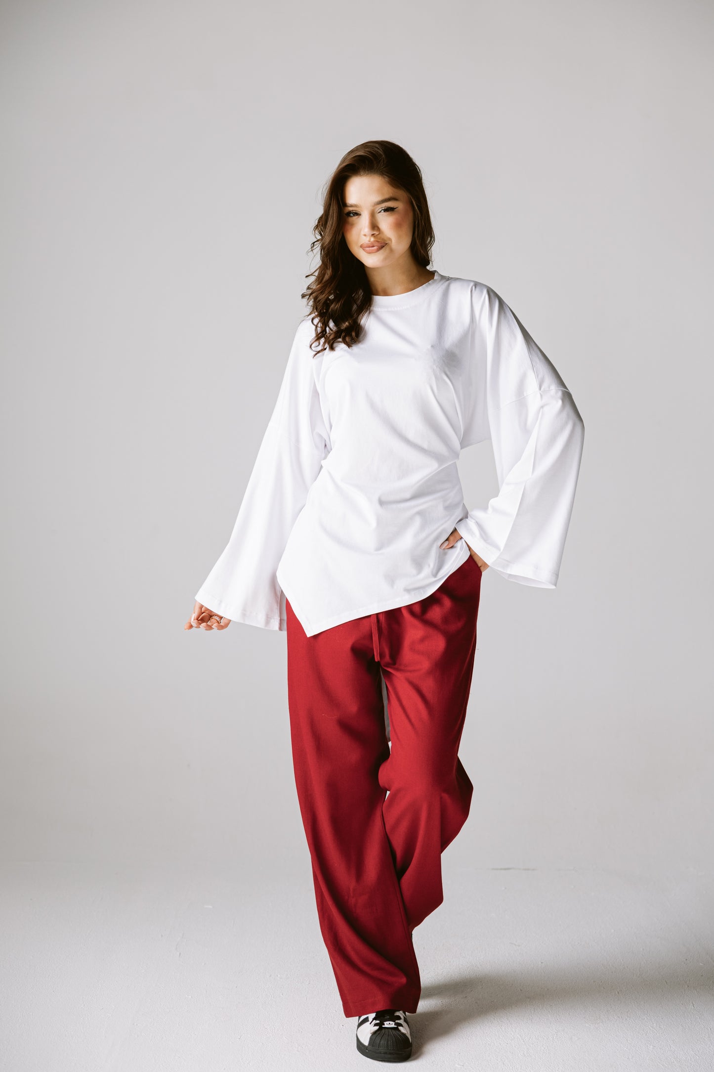 Waist Tie Top In white