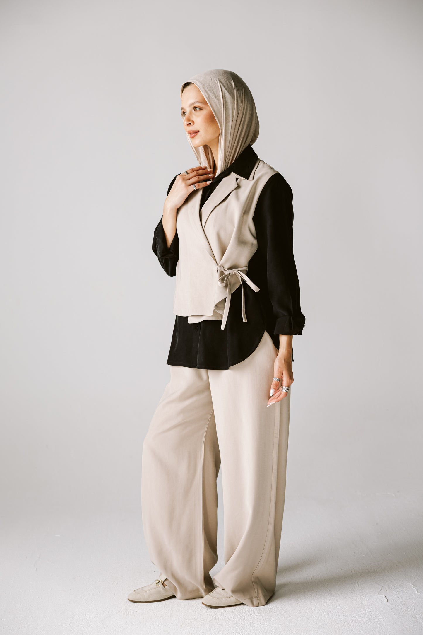 Layered Blazer Set In Black