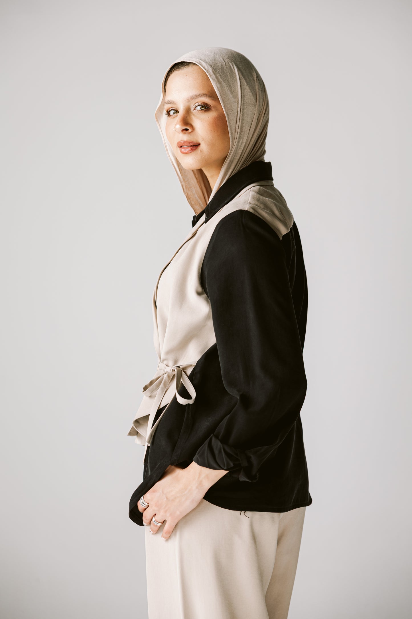 Layered Blazer Set In Black