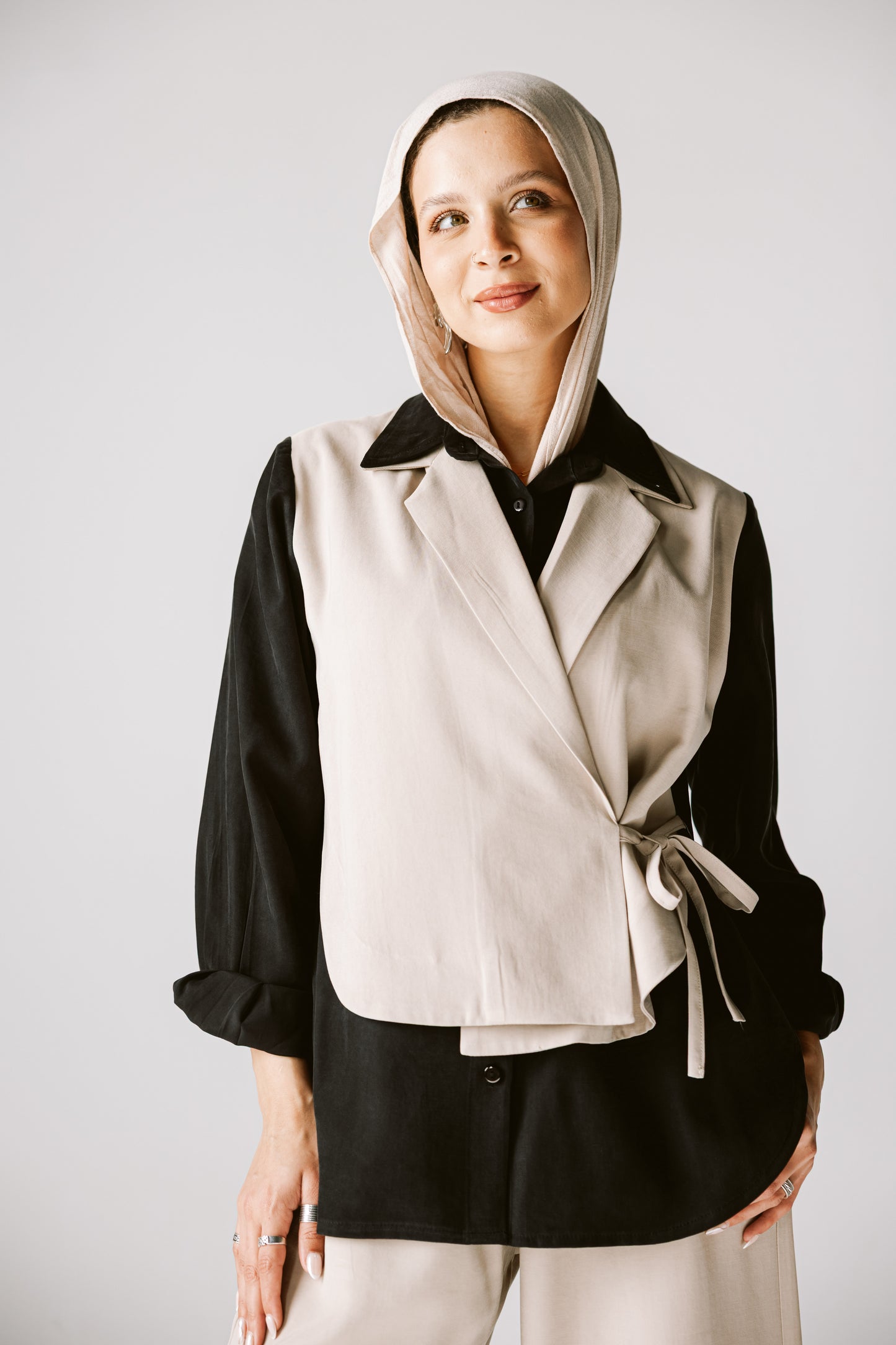 Layered Blazer Set In Black
