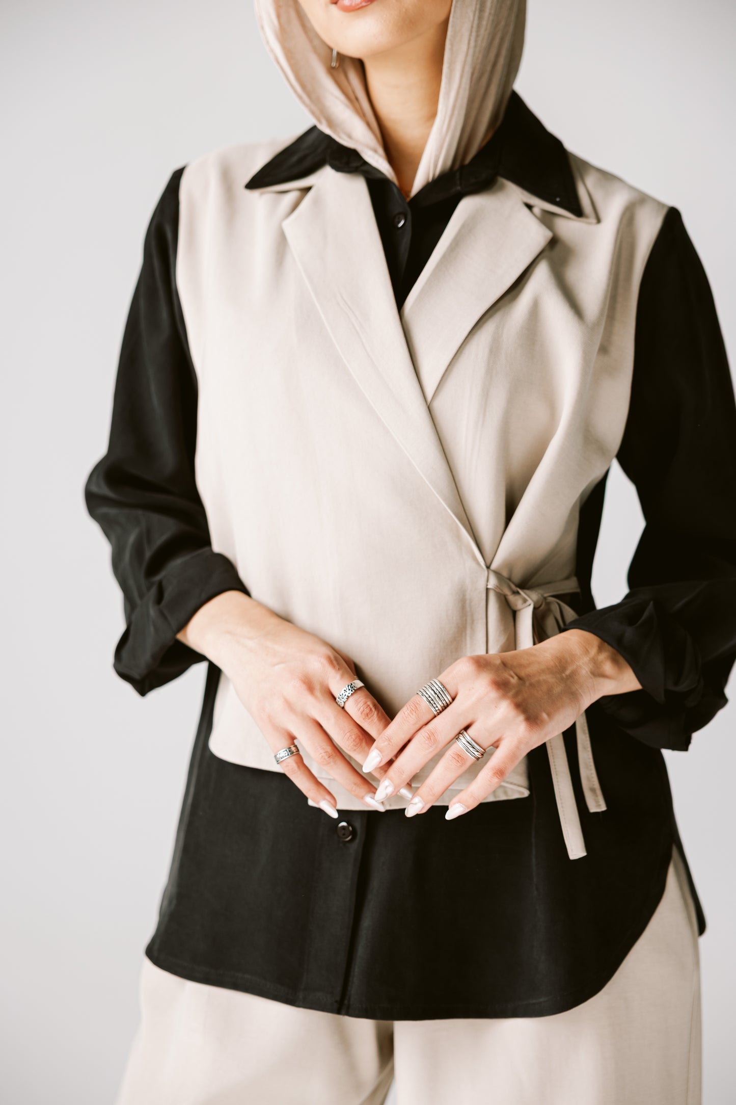 Layered Blazer Set In Black