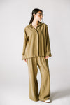 Back Zip Set In Khaki Olive