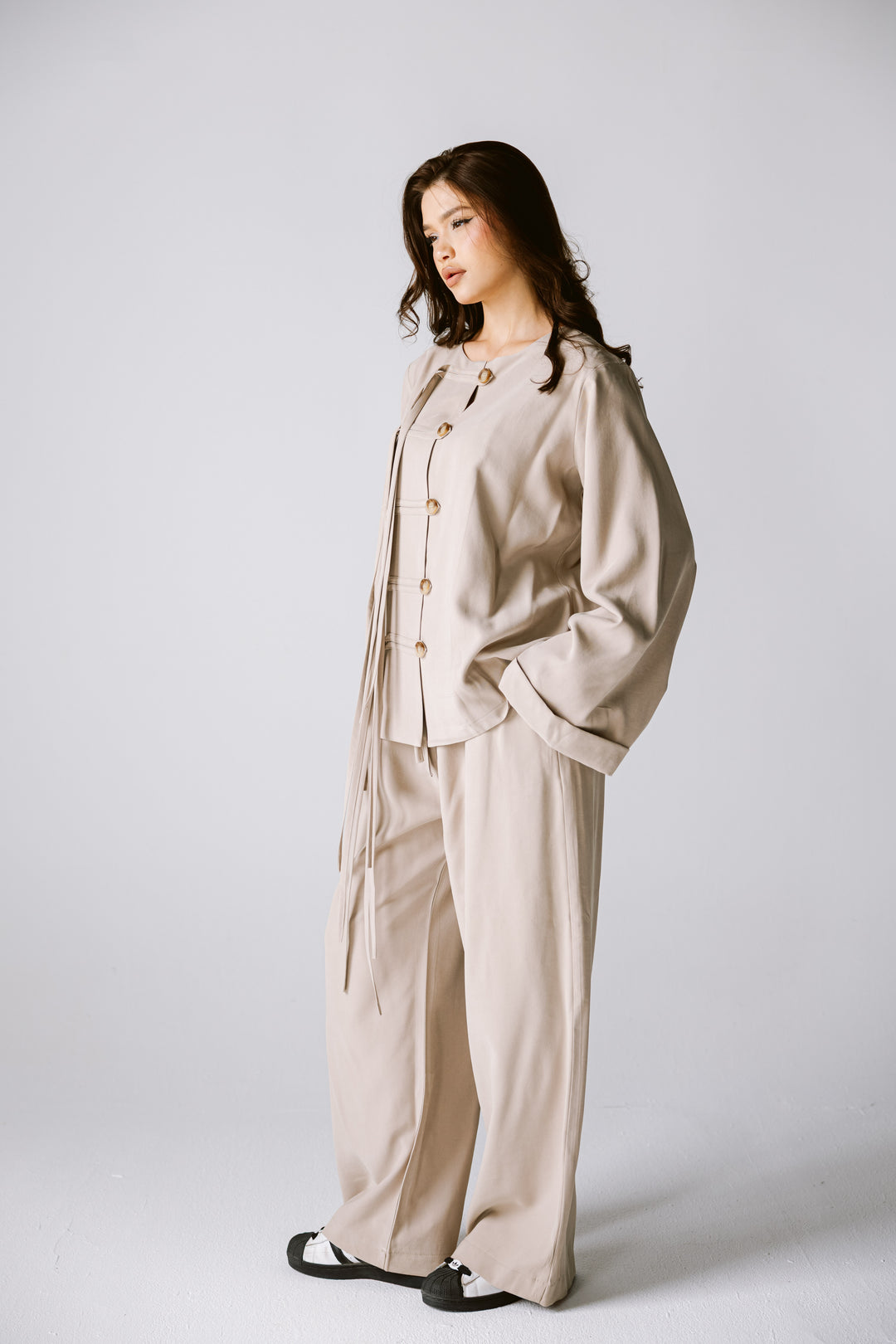 Fringes Set In Beige