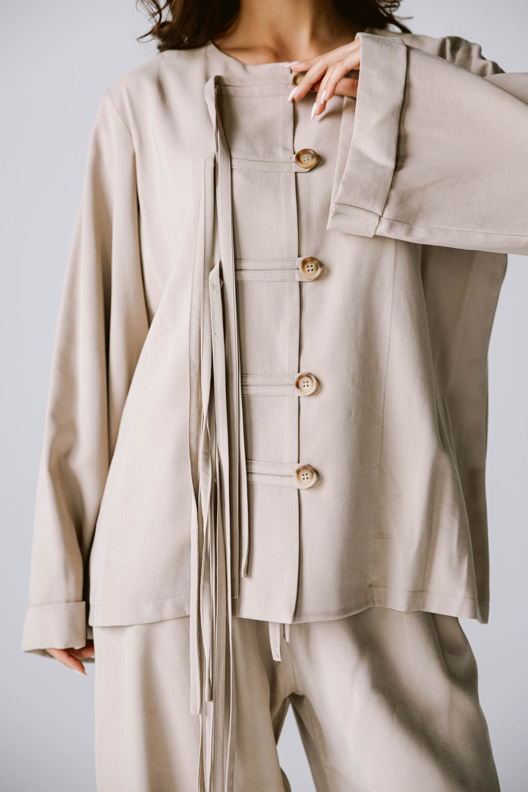 Fringes Set In Beige
