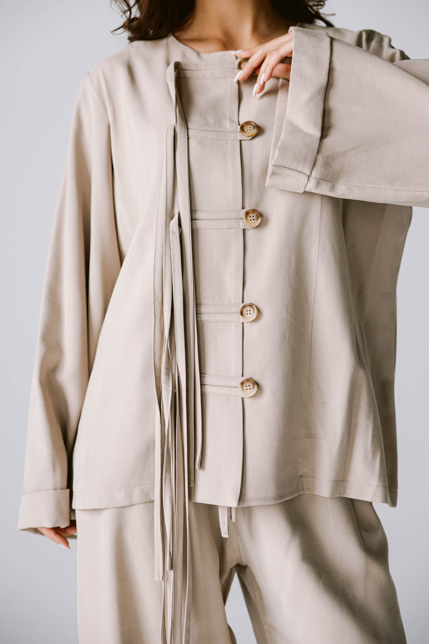 Fringes Set In Beige