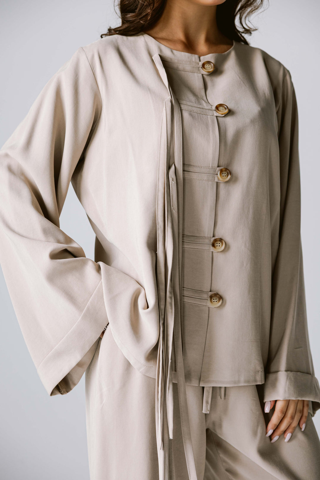 Fringes Set In Beige