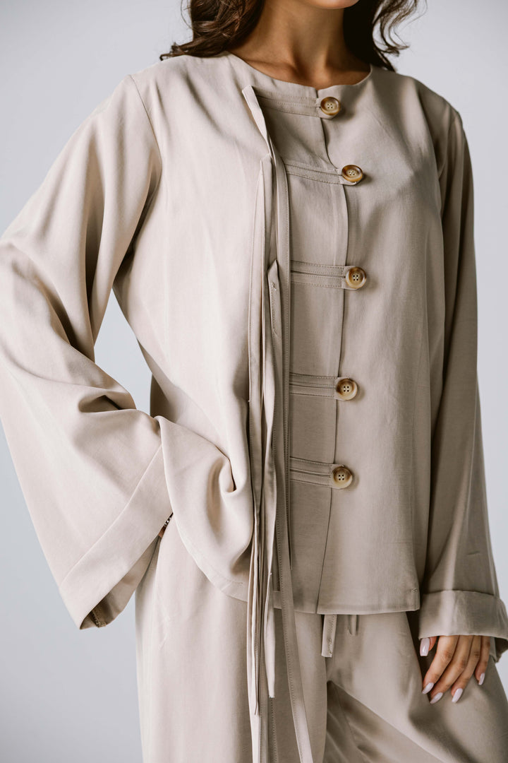 Fringes Set In Beige