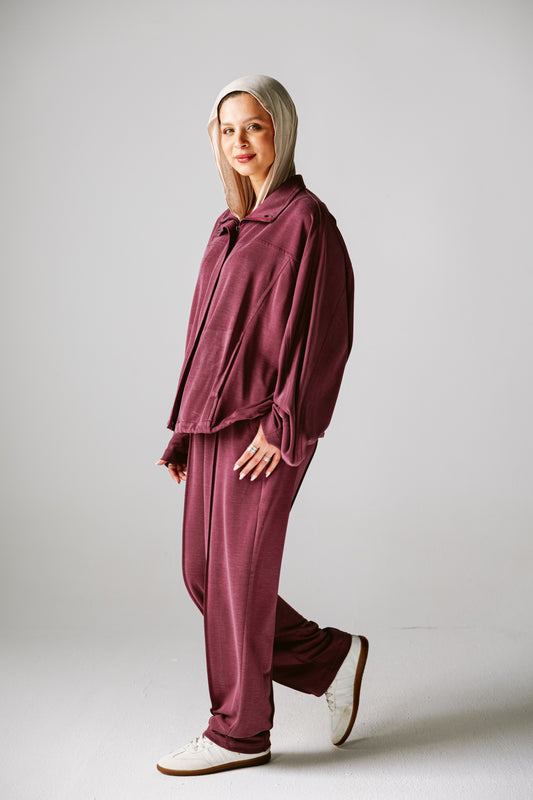 Essential Cotton set In Burgundy