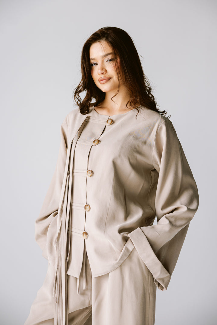 Fringes Set In Beige