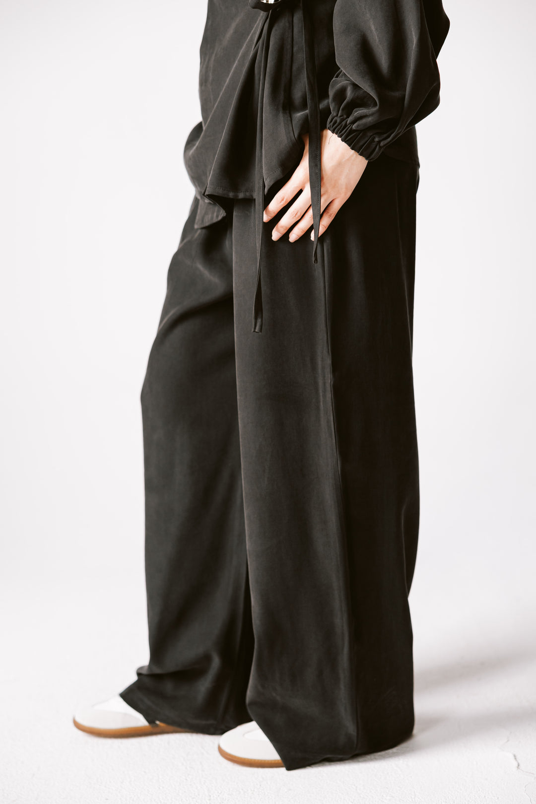 Wrap Blazer Set In Black