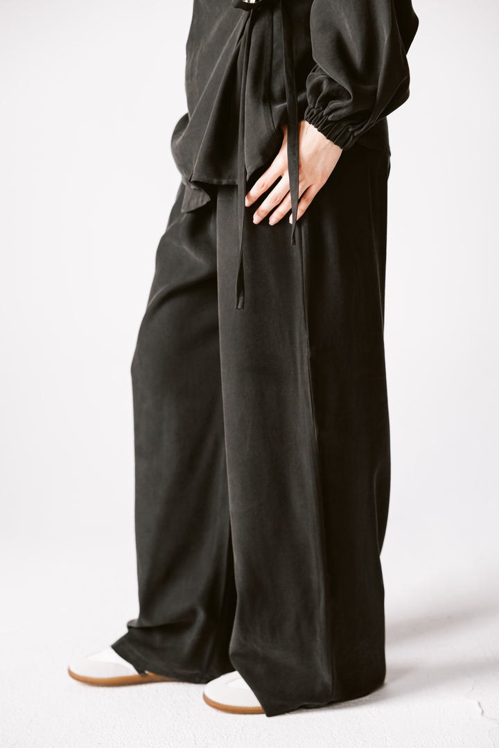 Wrap Blazer Set In Black