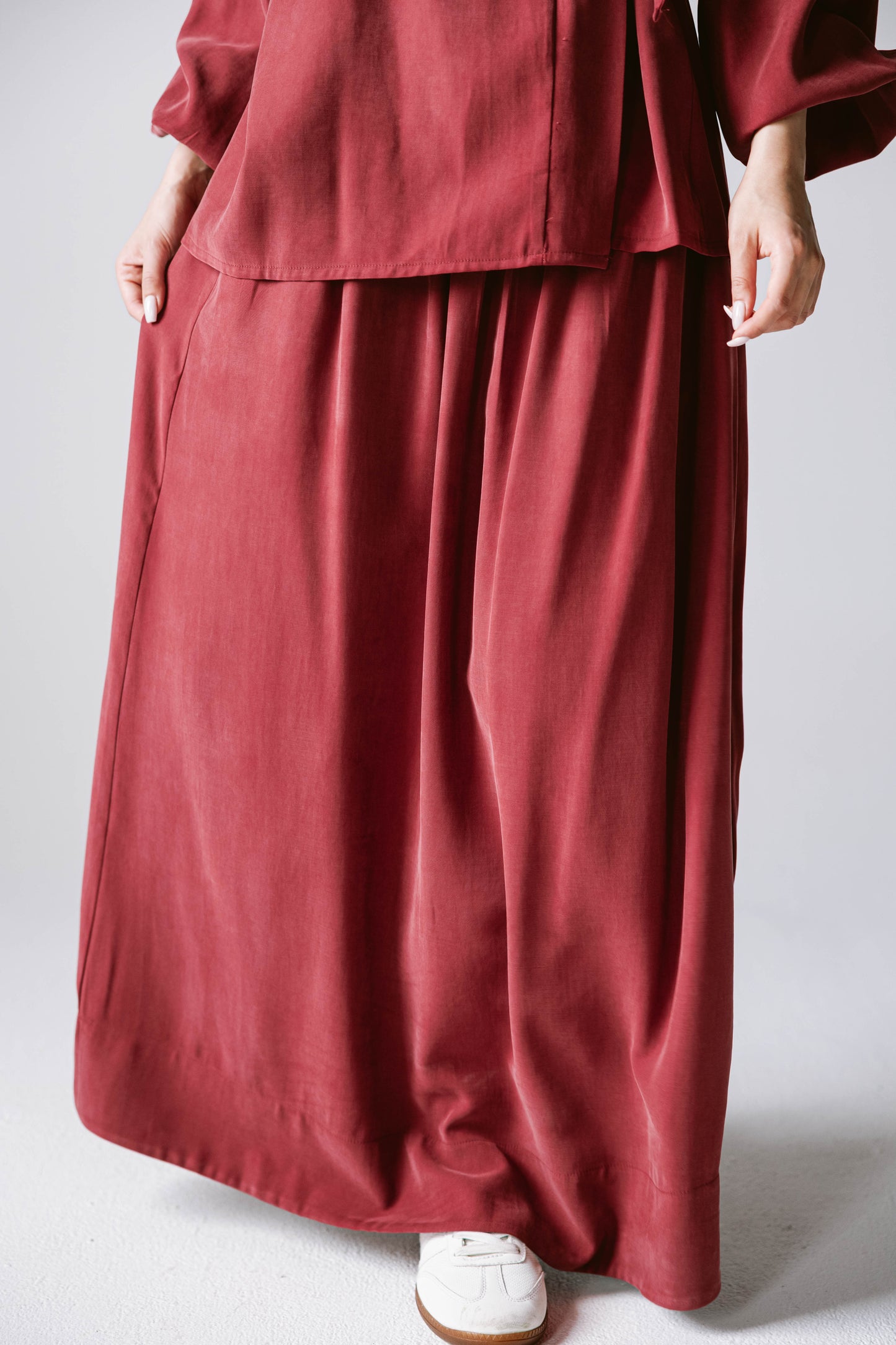 Wrap skirt set In Burgundy