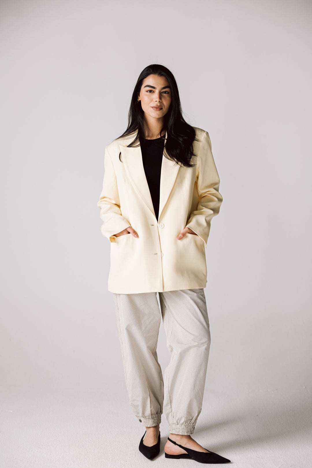 Oversized Statement Blazer In Butter yellow