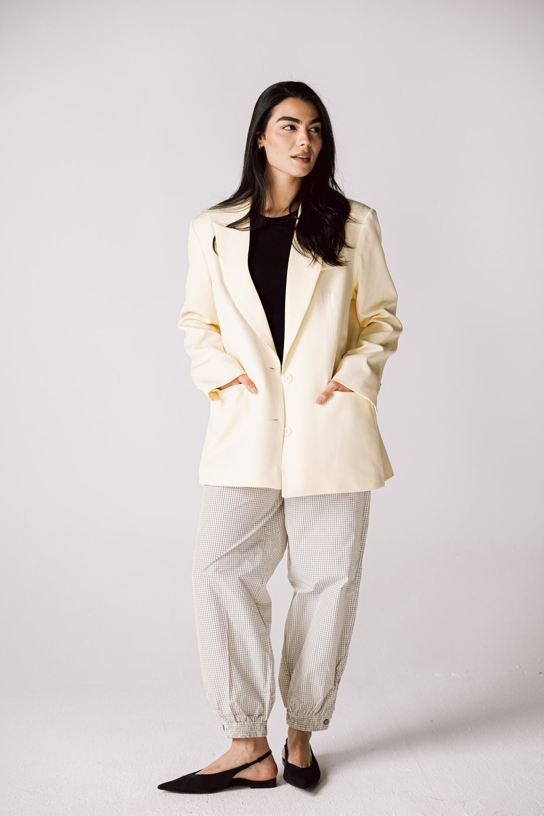 Oversized Statement Blazer In Butter yellow