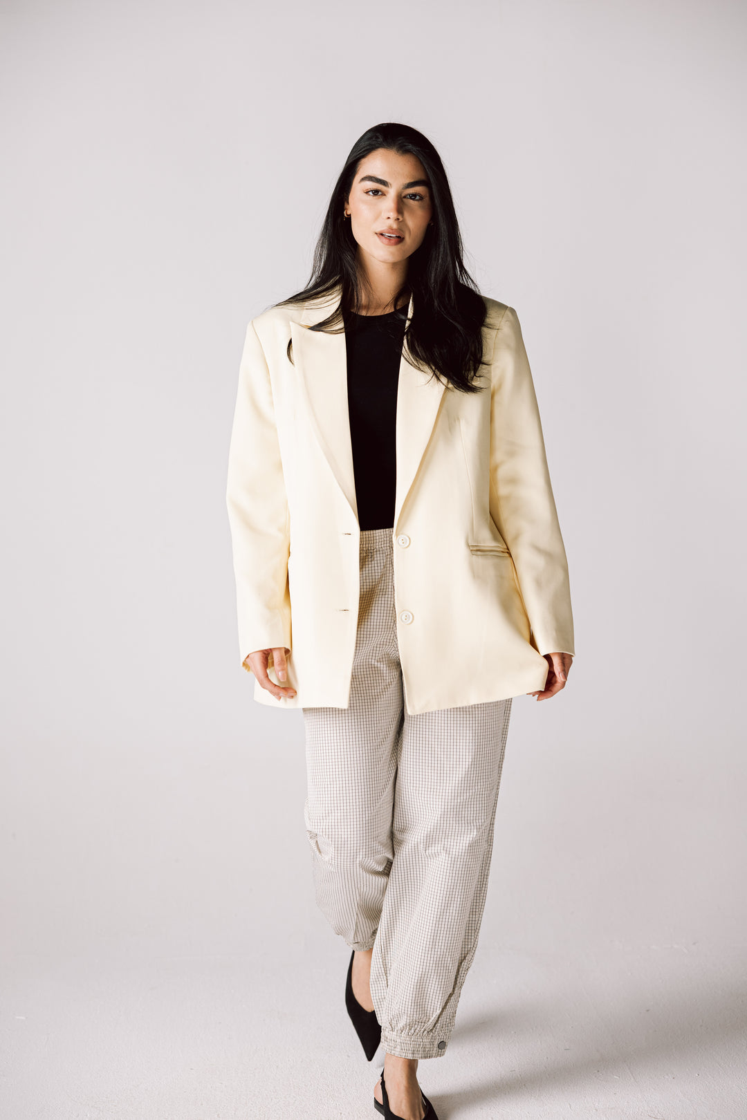 Oversized Statement Blazer In Butter yellow