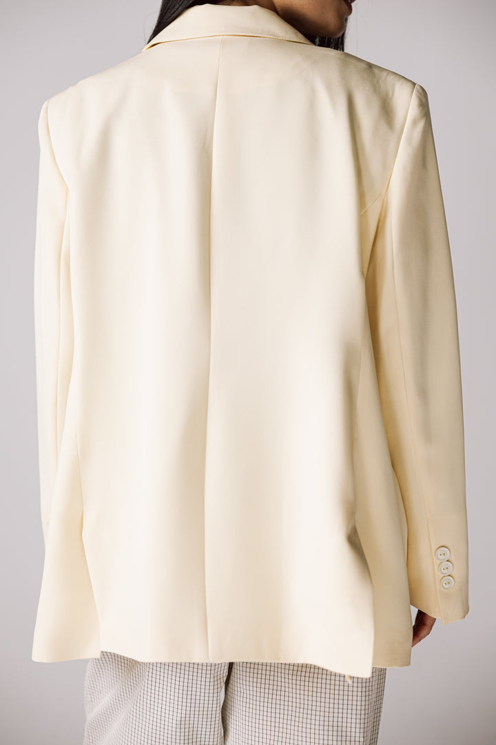 Oversized Statement Blazer In Butter yellow