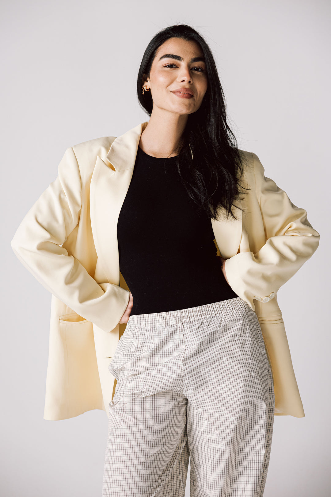 Oversized Statement Blazer In Butter yellow