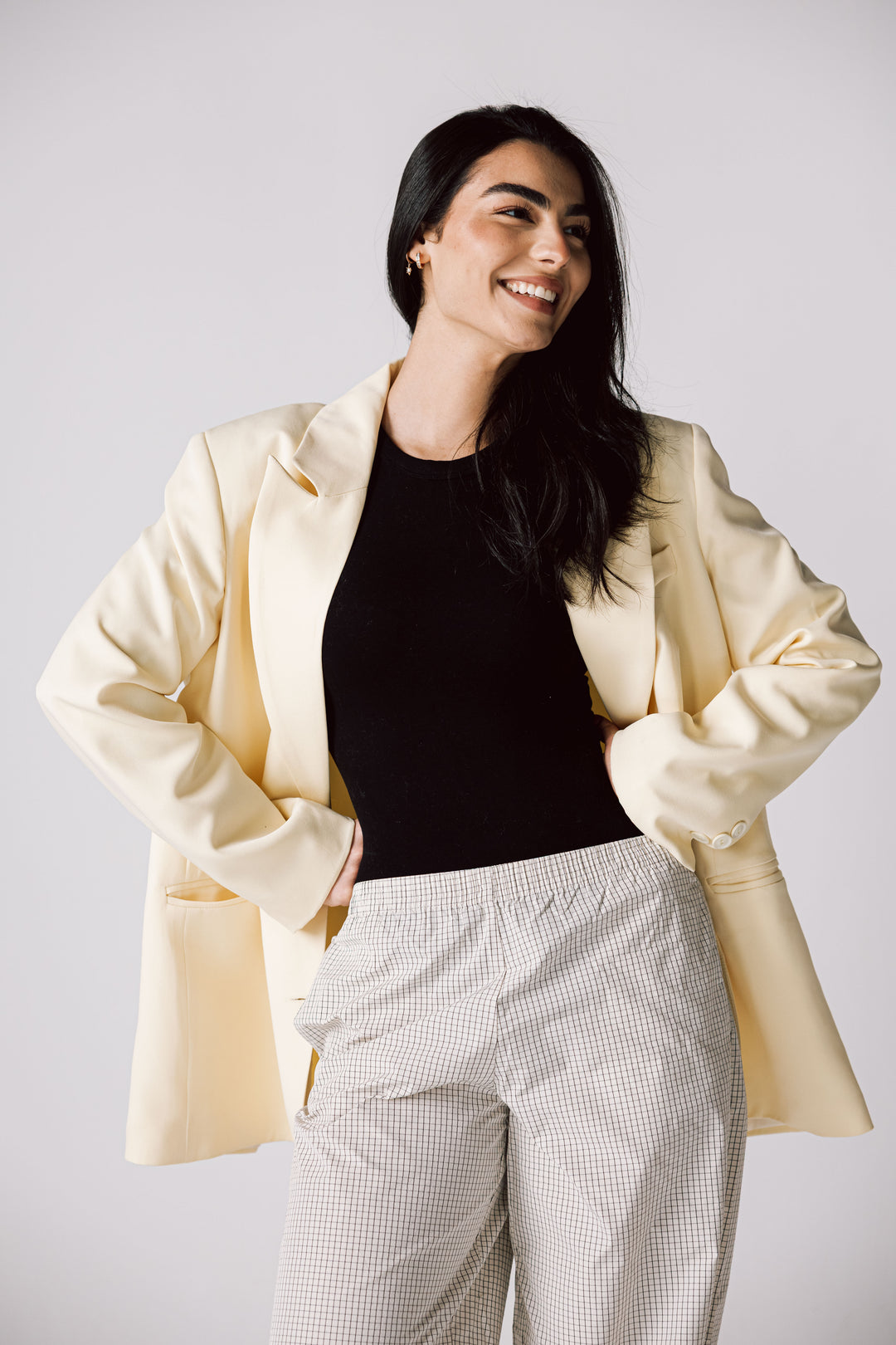Oversized Statement Blazer In Butter yellow