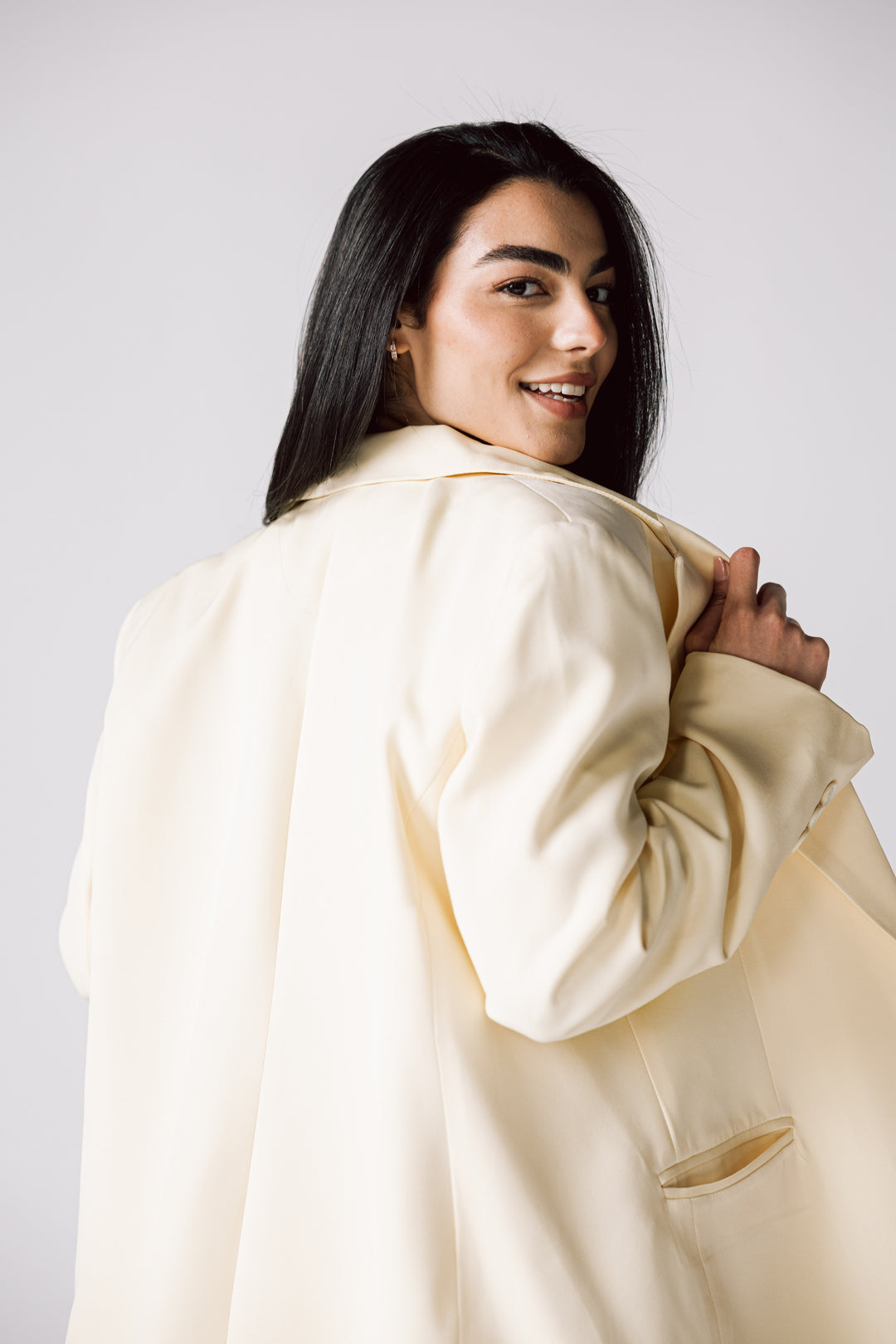 Oversized Statement Blazer In Butter yellow