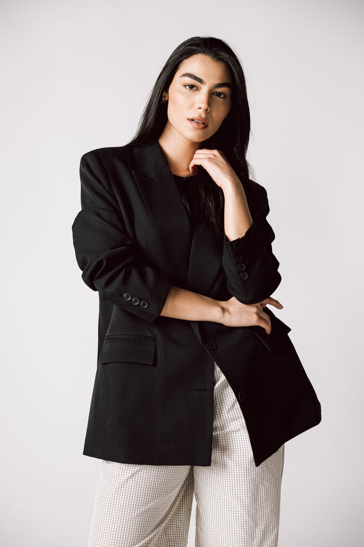 Oversized Statement Blazer In Black