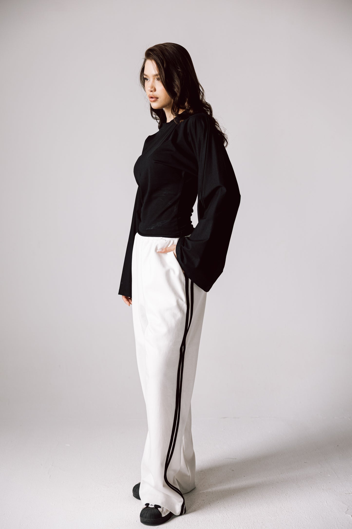 Wide cotton pants In White