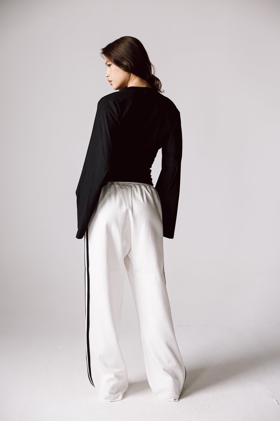 Wide cotton pants In White