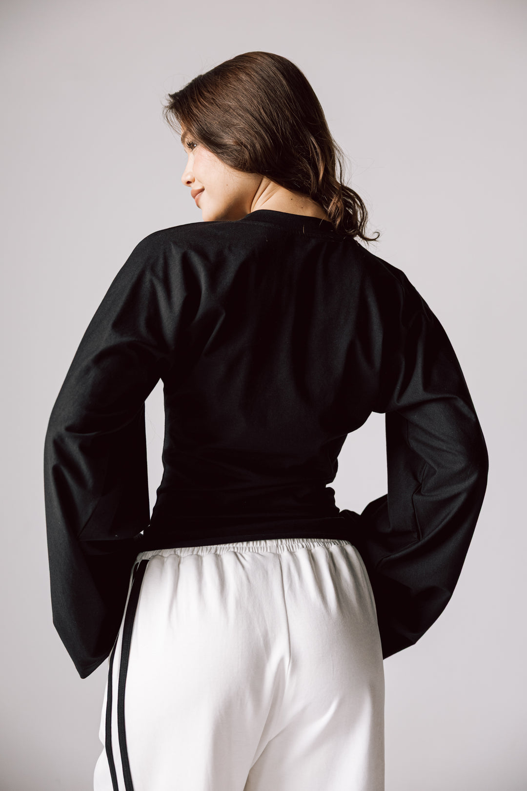Wide cotton pants In White