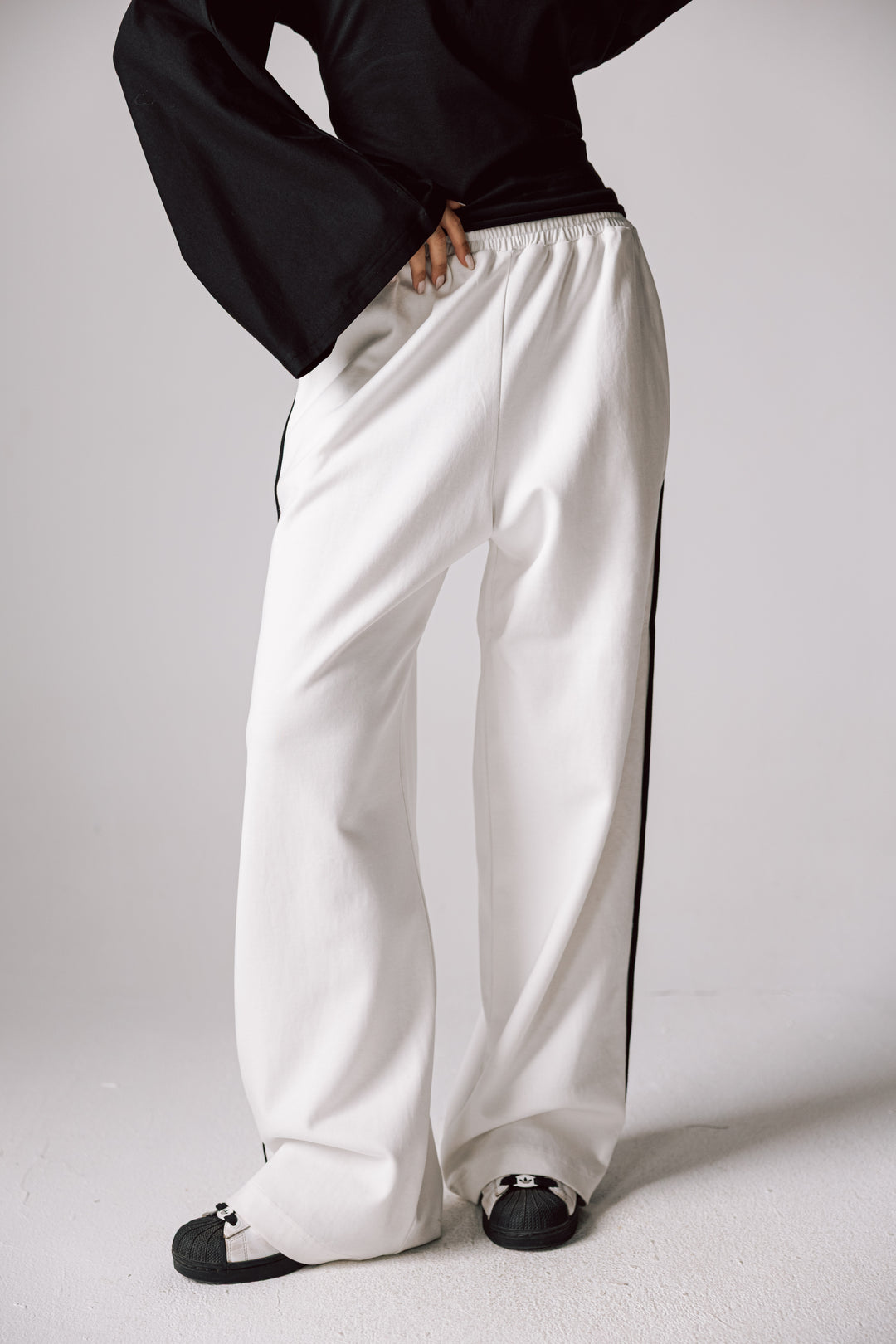 Wide cotton pants In White