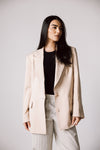 Oversized Statement Blazer In Beige