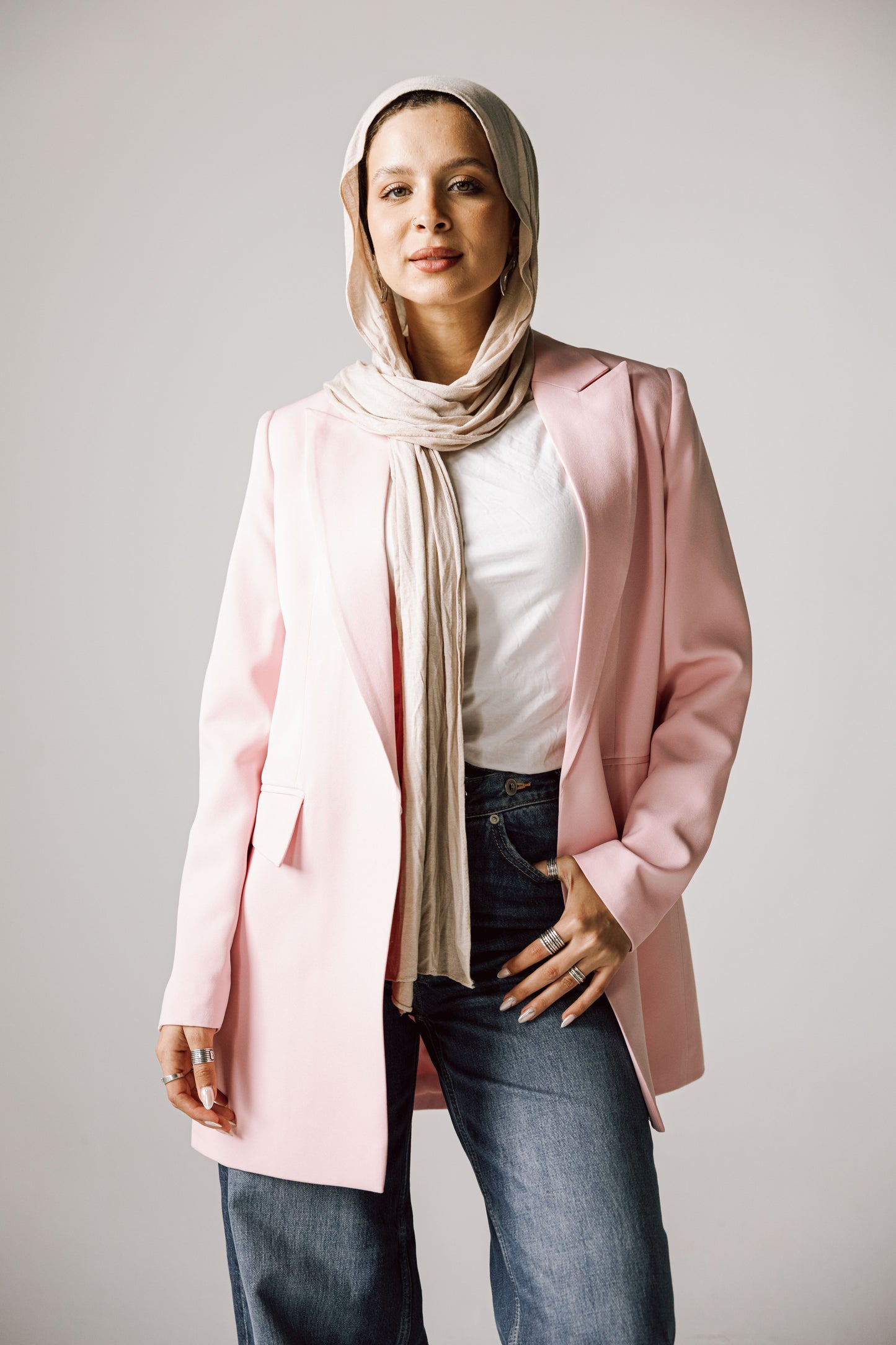 Slim fit pink blazer