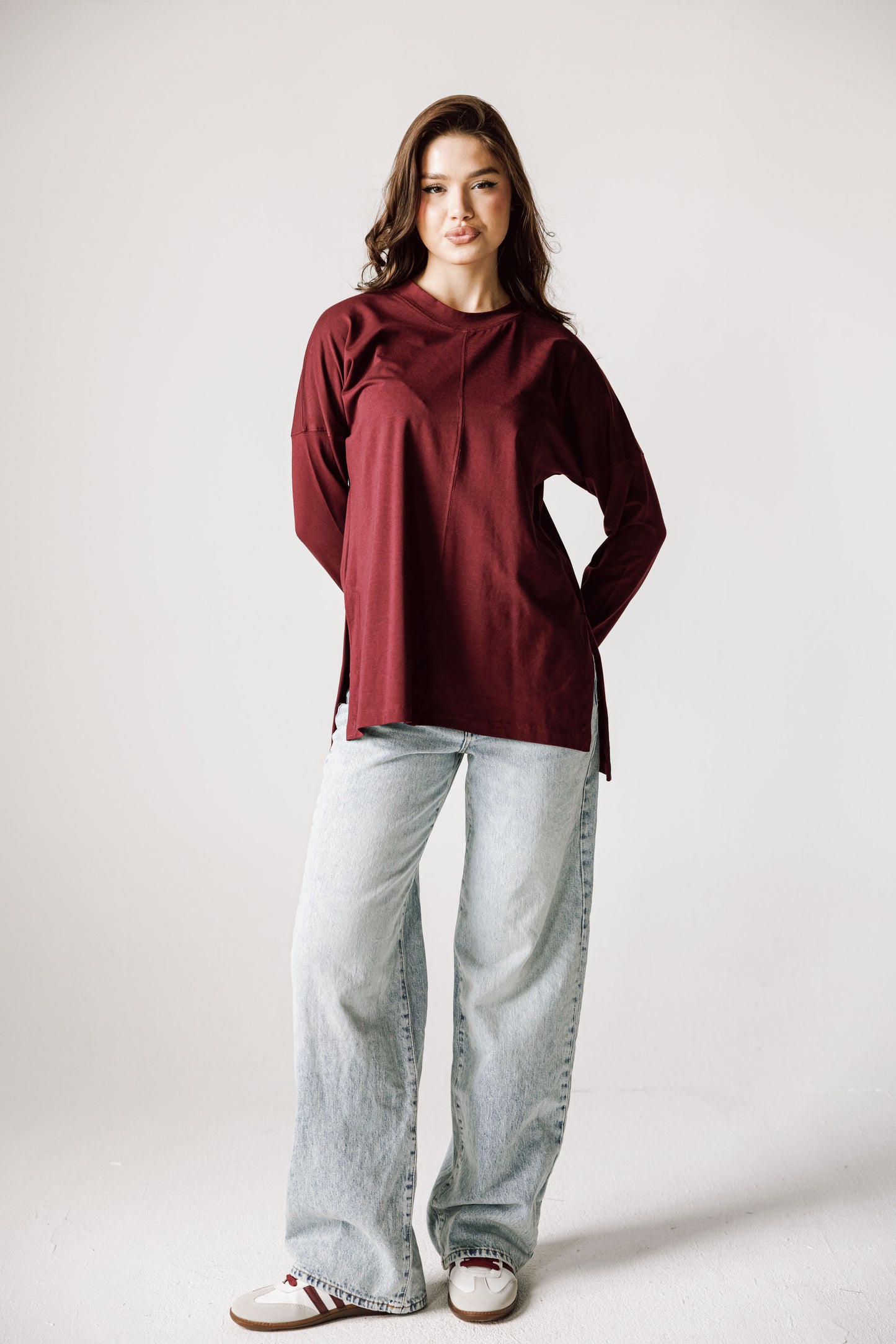 Basic Top In Burgundy