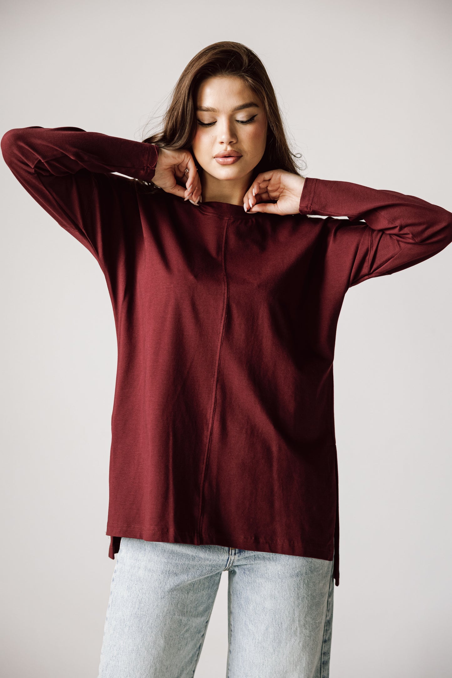 Basic Top In Burgundy