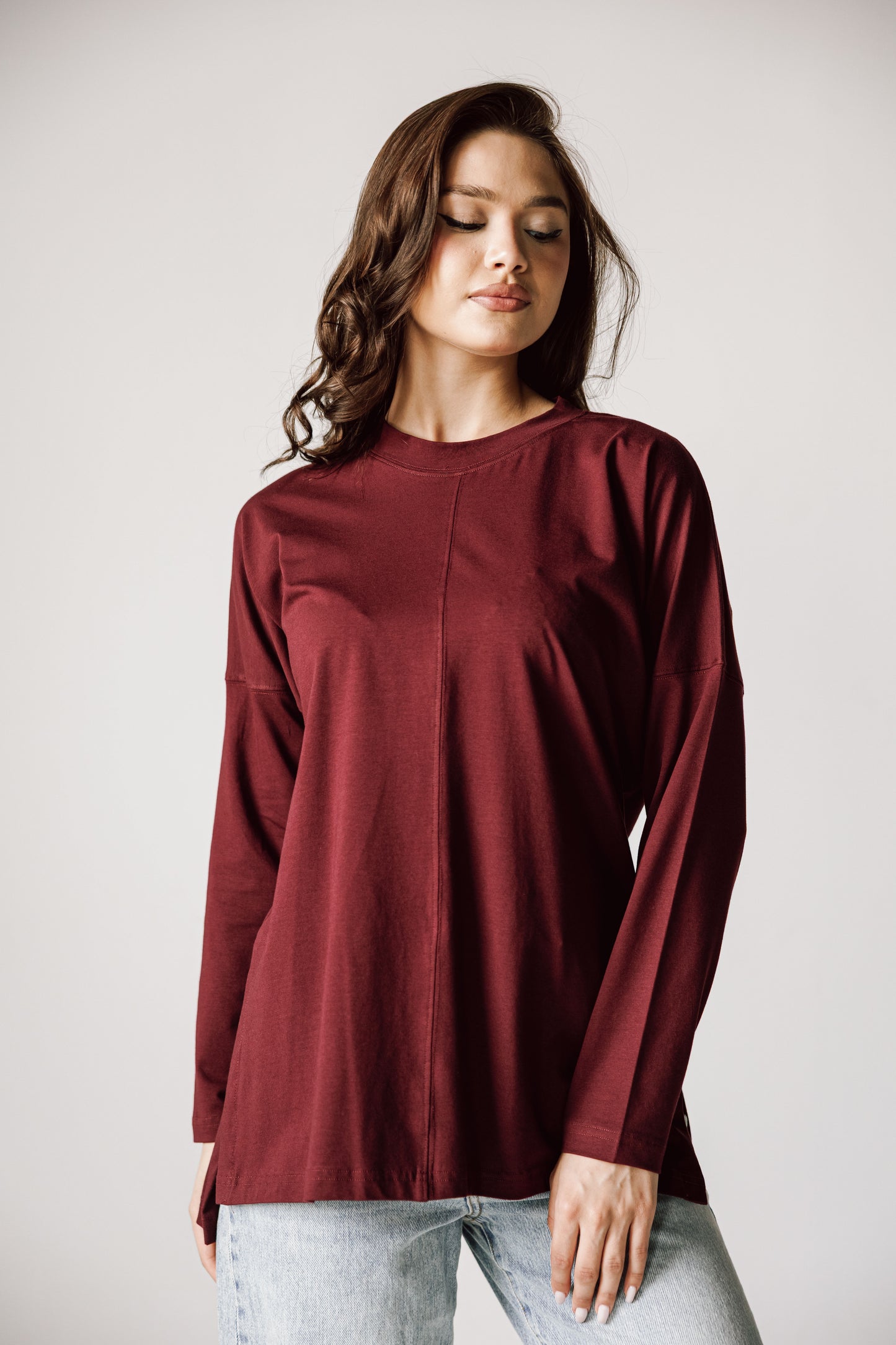 Basic Top In Burgundy