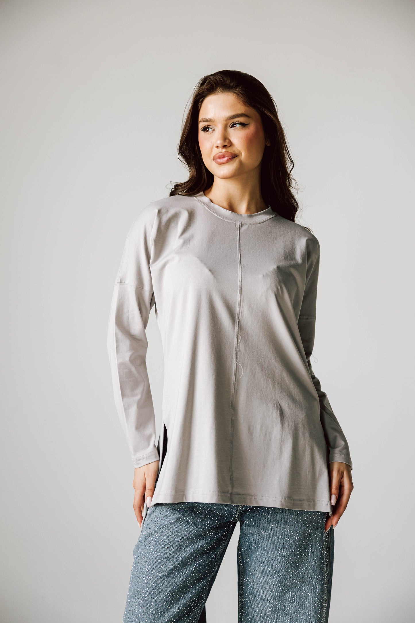 Basic Top In Gray