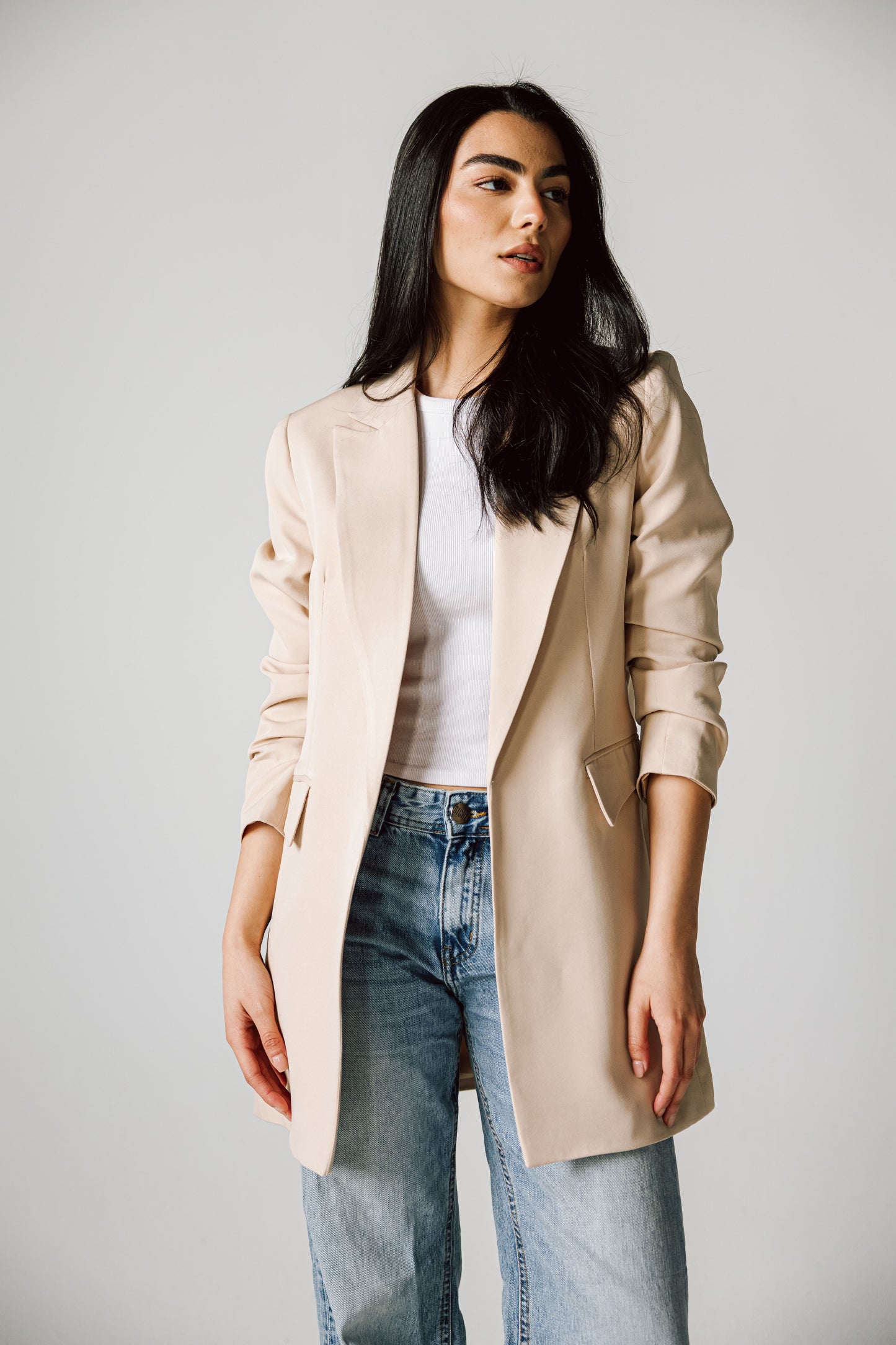 Slim fit blazer beige