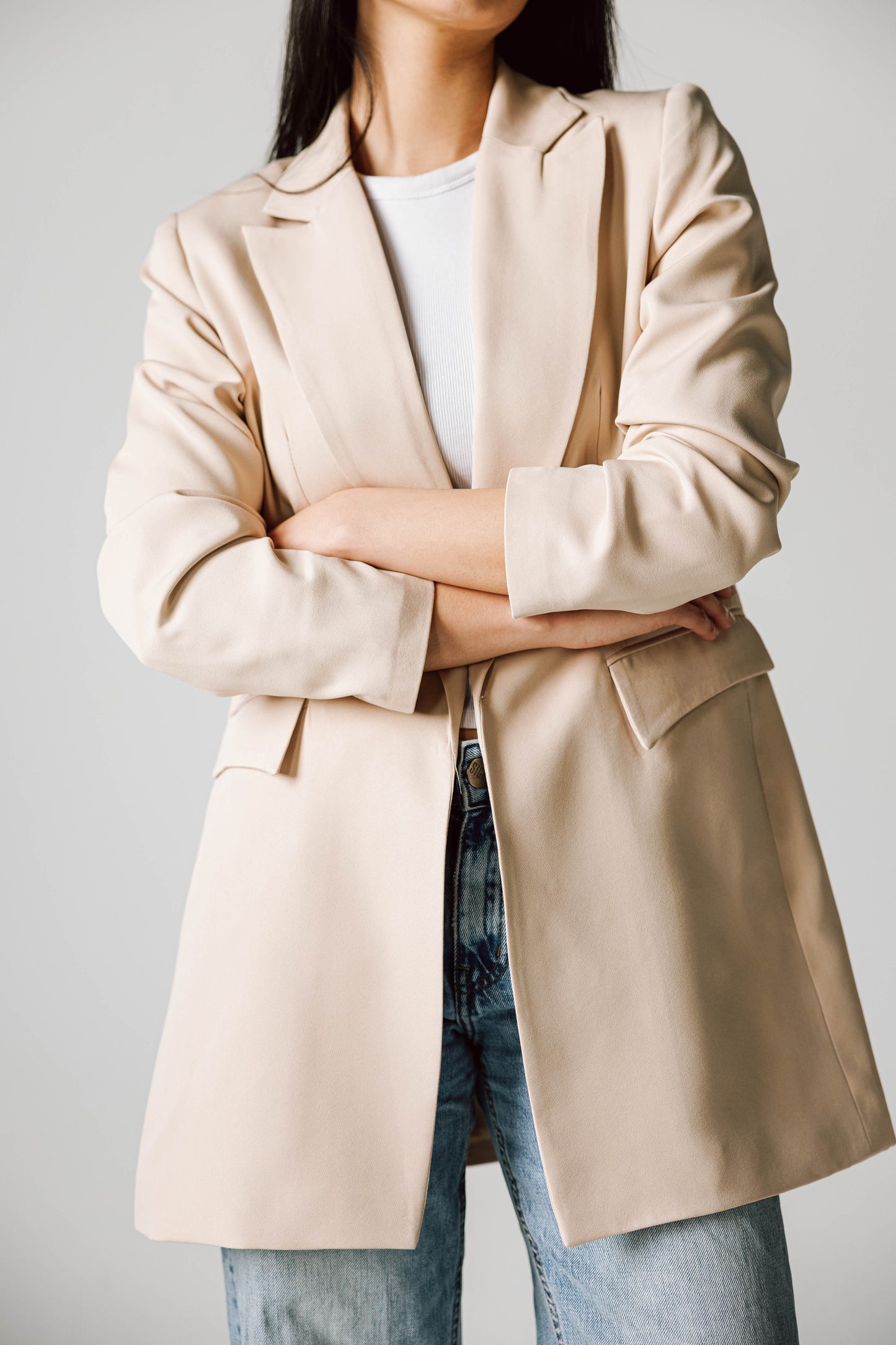 Slim fit blazer beige